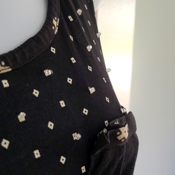 Marc by Marc Jacobs black silk blend beaded wrap maxi dress *flawed* size small - Picture 5 of 8